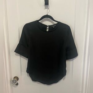 Next Petite Black Satin-Like Top – Size US 4P / UKP